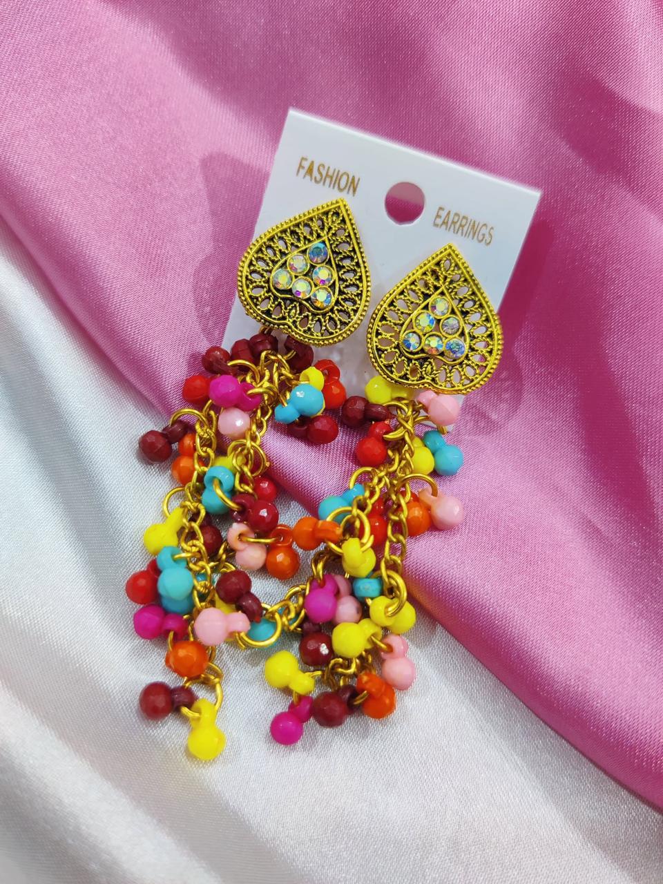 Color Burst Drop Earrings