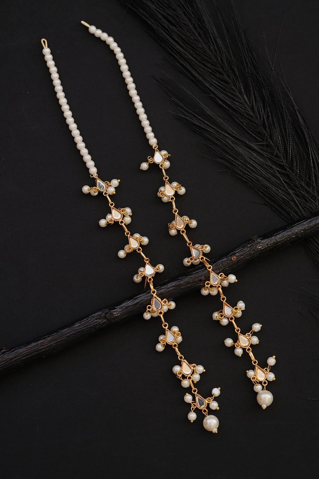 Pearl Chain Ear Drapes